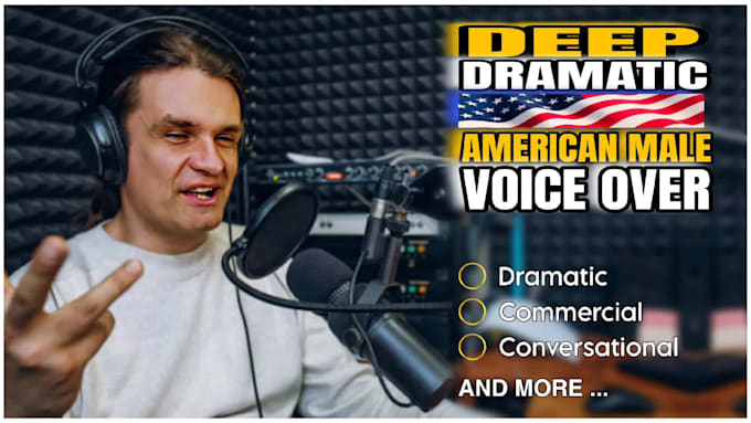 record a deep american male voice over in english