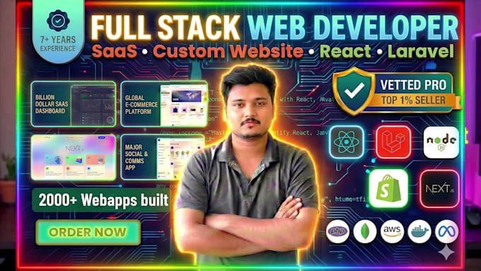 be full stack web developer for saas, app, frontend, custom website development