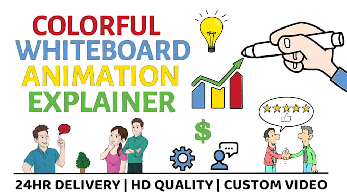 make a colorful whiteboard animation explainer doodle video