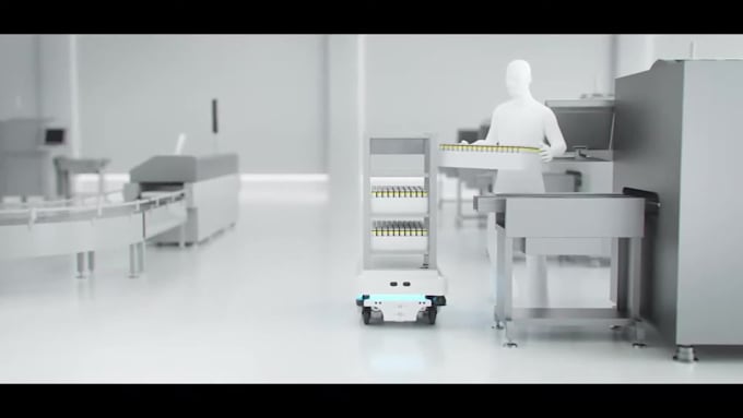 create realistic 3d industrial machinery factory automation robotic animation