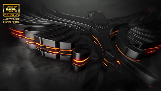 create epic neon glow dark 3d logo intro animation video