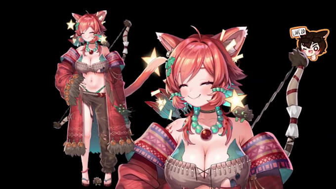 design and rig live 2d vtuber model, anime vtuber model live2d vtuber commission
