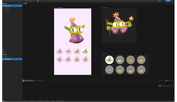 create character mascot rive, lottie animations web and app