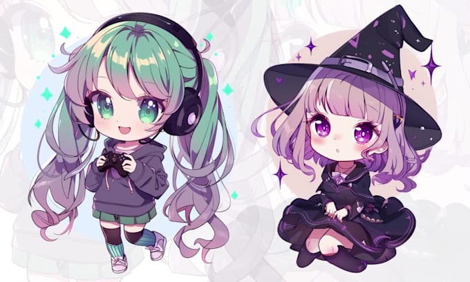 draw chibi art kawaii character for oc, fanart, pfp