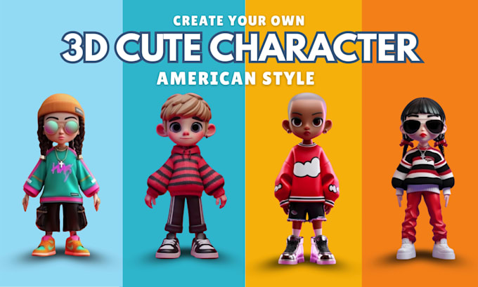 create cute 3d character, model, cartoon modeling, toy, animal