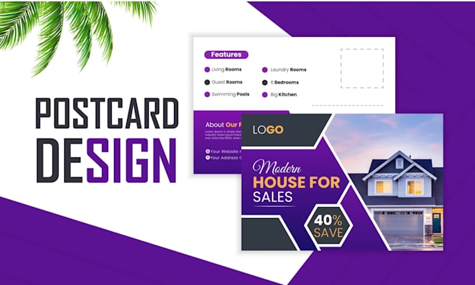 design promotional direct mail or modern eddm postcards