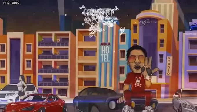 create 2d animated lyric music video