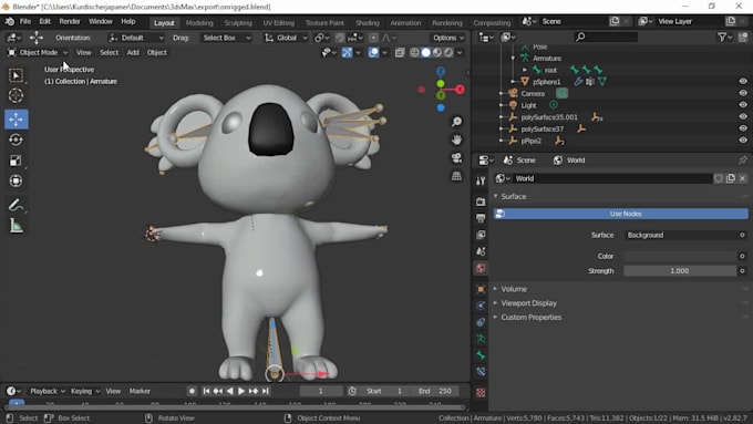 add a 3d rig to your 3d character