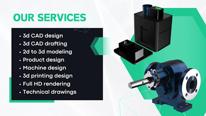 do 3d mechanical cad modeling, 3d printing, stl, dxf, step, obj
