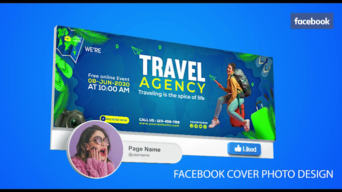 create facebook cover, twitter header, and any social media cover banner design