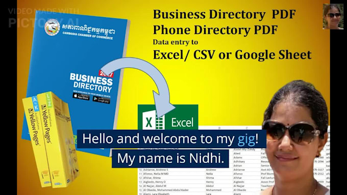 convert phone, business directory PDF into excel, CSV