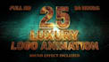 make 25 luxury gold  logo intro animation with sound effects