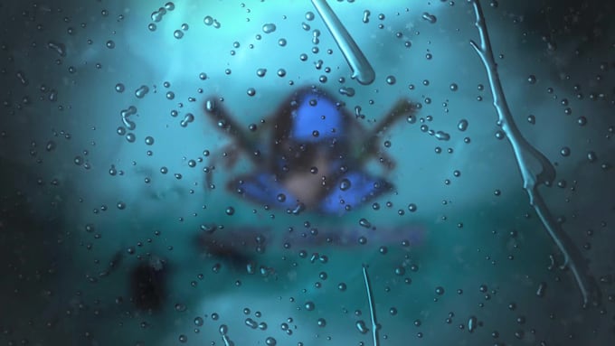 create a 3d rain and storm logo animation or intro video
