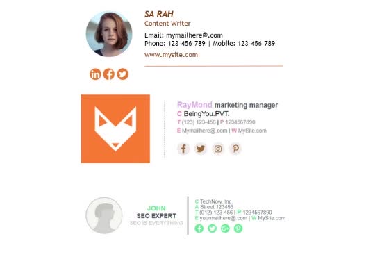 create clickable HTML email signature