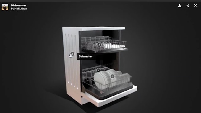 3d model,animate and upload interactive web model