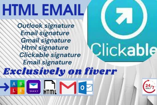 Design professional html signature, clickable email signature by ...