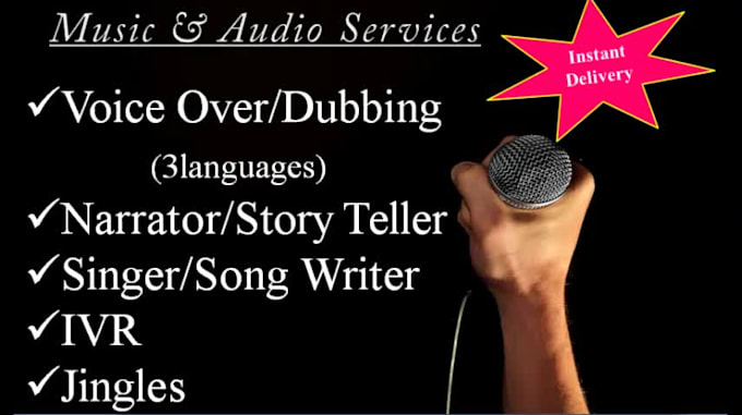 do voice over, dubbing, IVR, narration in hindi, english, bengali languages