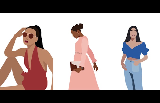 create flat fashion or portrait illustration