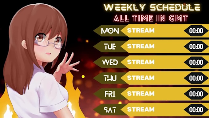 Make an animated stream schedule using canva for vtubers by Ucefdev ...