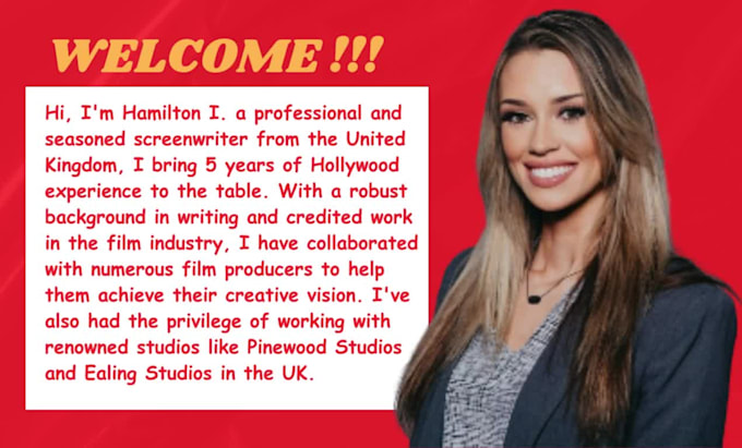 write movie script, screenplay,  TV series, feature film script, youtube script