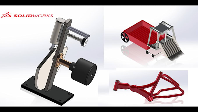 do 3d modeling with 2d drawings and assembling by solidworks