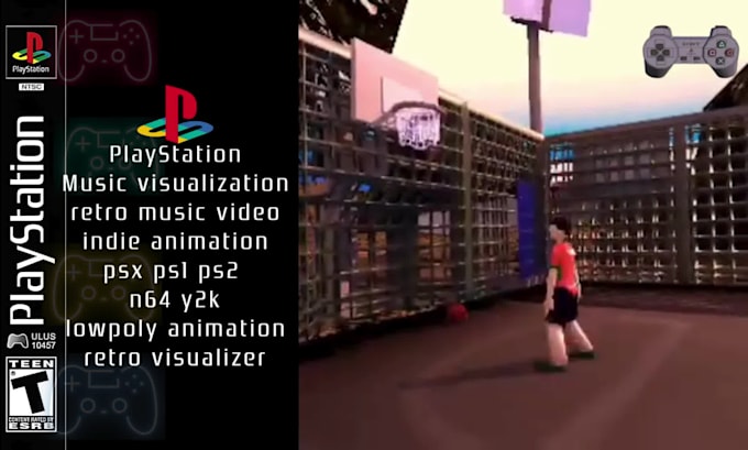 do music visualization in retro ps1 psx ps2 style lowpoly indie music animation