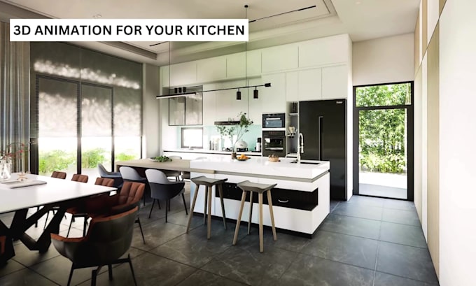 make kitchen design rendering and 3d animation