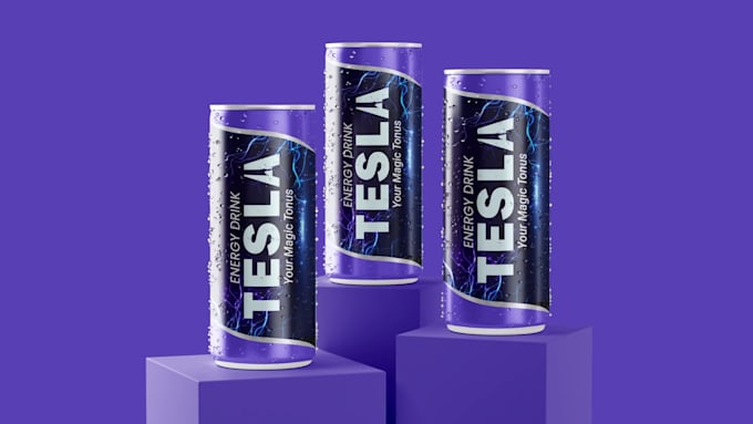 design creative energy drink, beverage, soda can, beer packaging label