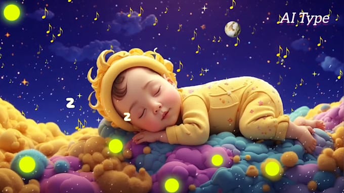 create 20 original lullaby baby sleep music videos with branded youtube channel