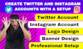 generate instagram and twitter account with setup