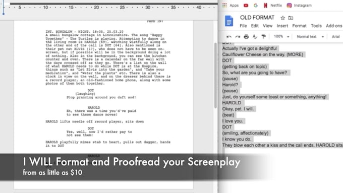 Format and proofread your screenplay script by Ossieoscar | Fiverr