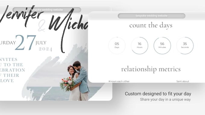 create a unique and original wedding website invitation