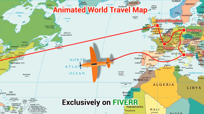 Create animated world travel map or animated street map by Hamjaiu | Fiverr