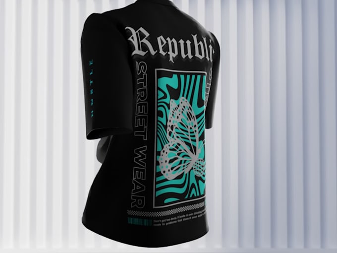 t shirt design with 3d clothing mockup animation