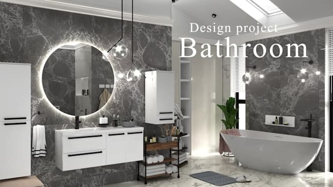 3d design and visualization of the bathroom