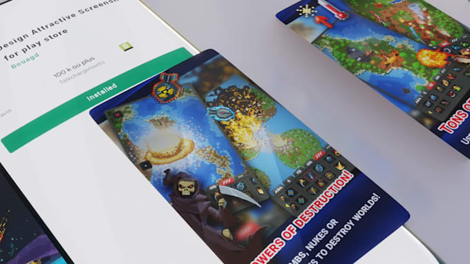 design games screenshots for app store and play store