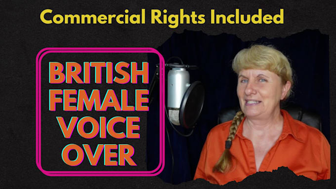 make a middle aged british female voice over recording