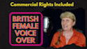 make a middle aged british female voice over recording