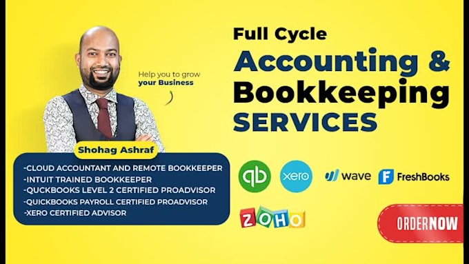 do bookkeeping and accounting in quickbooks online, xero and freshbooks