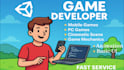 develop a complete 2d or 3d unity game for PC or mobile