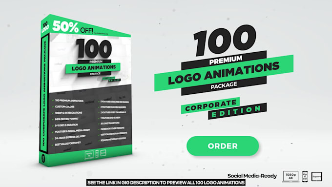 make 100 clean and simple premium logo animation intros