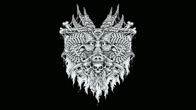 Draw amazing dark art illustration for t shirts and merch by Nand ...