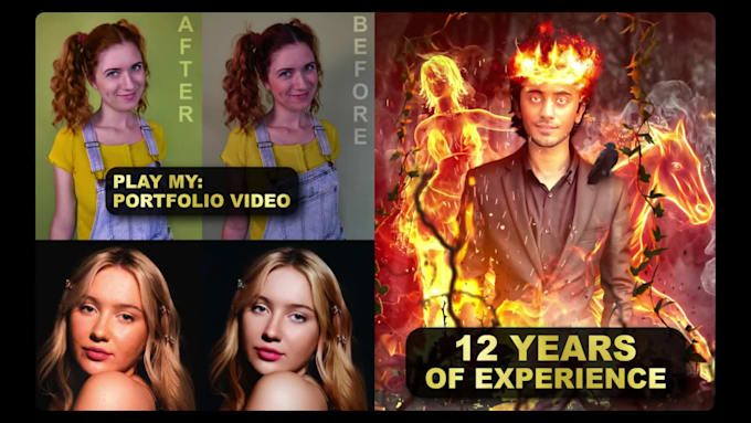 do photo manipulation, portraits retouching, photoshop editing