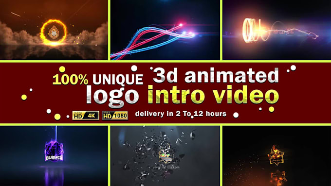 create 3d animated logo intro video