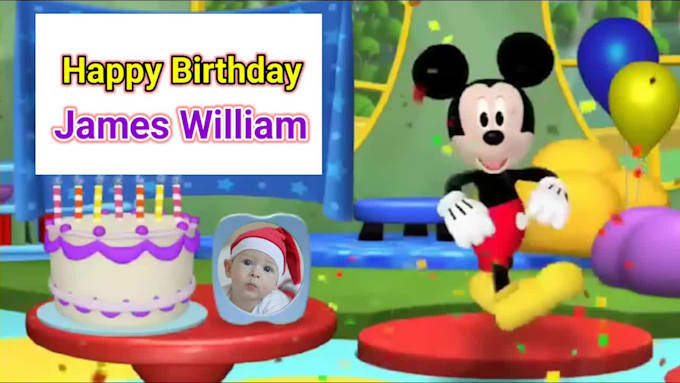 make personalized mickey mouse happy birthday surprise video