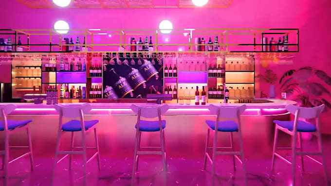 creating cafe bar café restaurant interior design 8k rendering