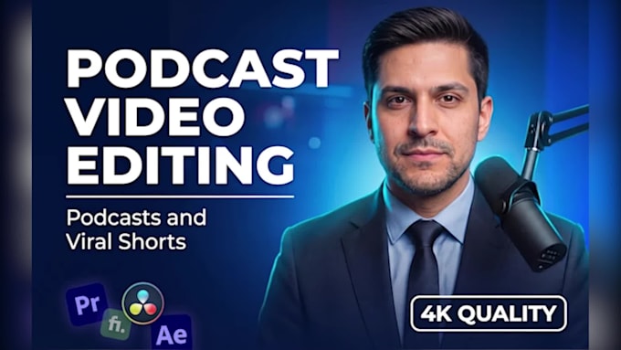 do podcast video editing for youtube, reels and shorts