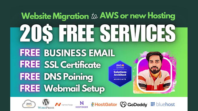 migrate wordpress or any website to AWS or new host domain transfer move backup