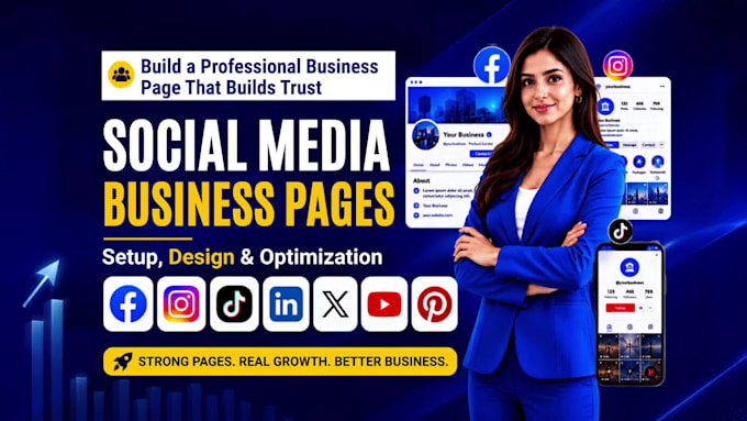do social media accounts create and setup, facebook business page, linkedin