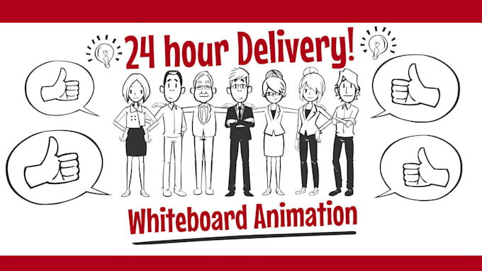 create a whiteboard animated explainer video in 24 hours